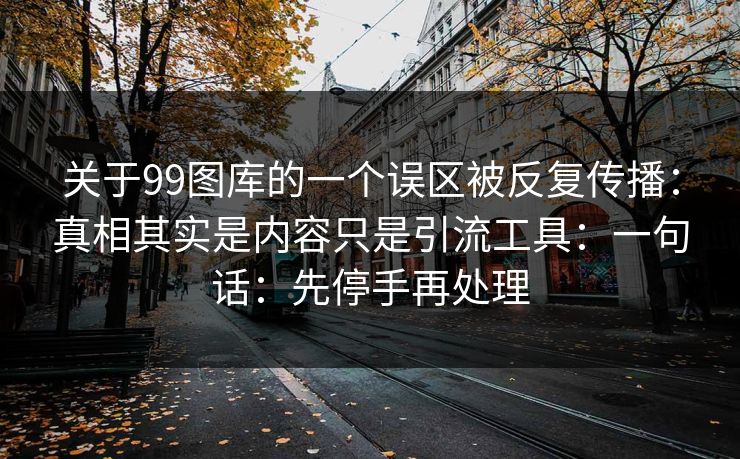 关于99图库的一个误区被反复传播：真相其实是内容只是引流工具：一句话：先停手再处理