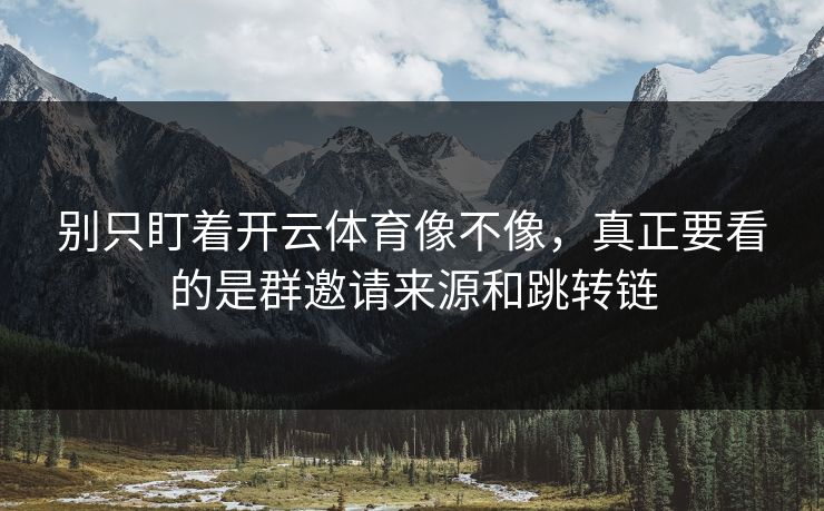 别只盯着开云体育像不像，真正要看的是群邀请来源和跳转链